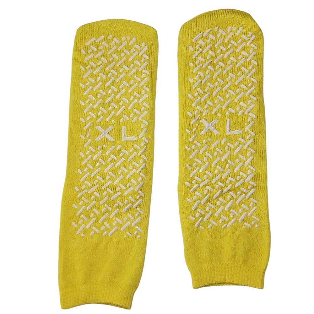 Medline Fall‎ Prevention Double Tread Slippers Yellow XL  - 4 Pair